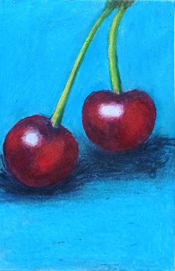 Painting by Rythm Singh - Cherry oil painting