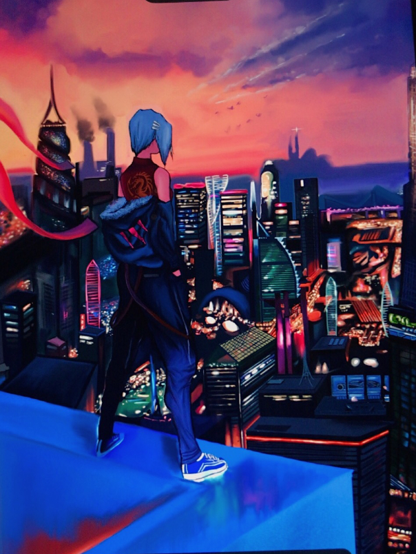 Painting by Mahima Saha - City lights