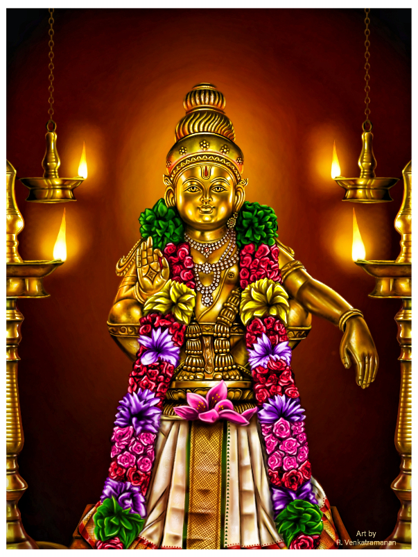 Painting by Venkatramanan R - Lord Ayyappan