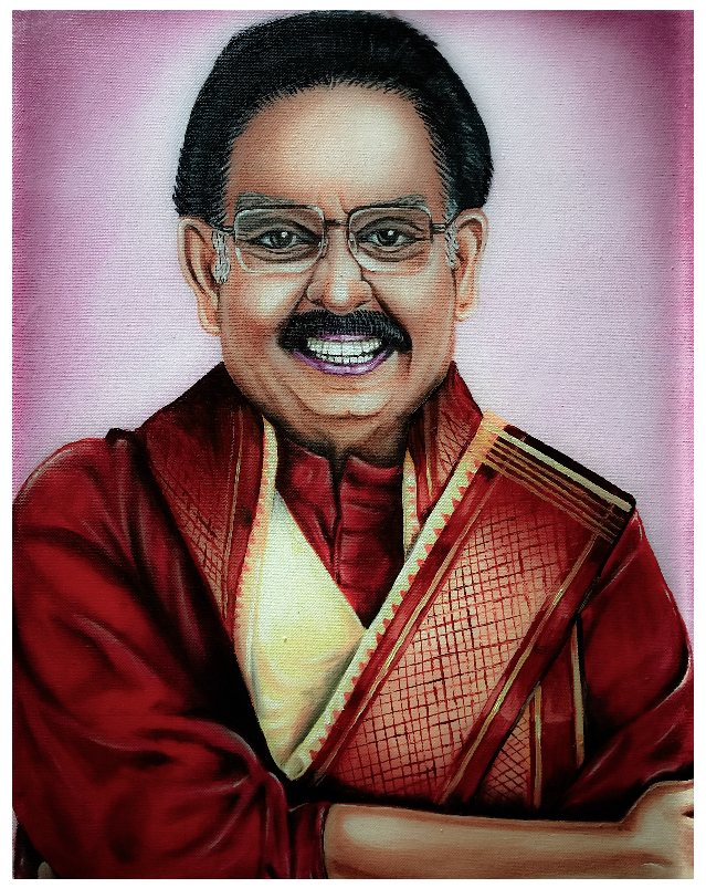 Painting by Venkatramanan R - Singer S P Balasubramani