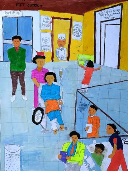 Painting by Vineshwari Margaye - Hospital
