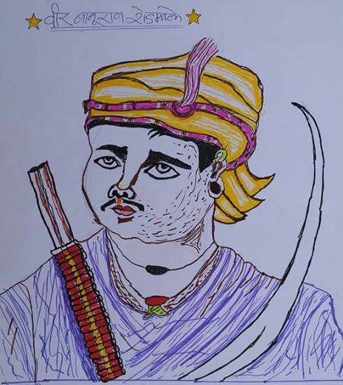 Painting by Sagar Meshram - Veer Baburav Shedmale