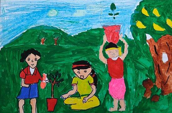 Painting by Swapnil Chaudhari - Tree plantation
