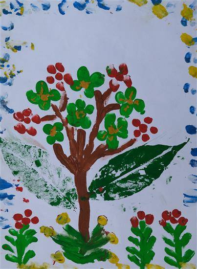 Painting by Lachchubai Madavi - Tree