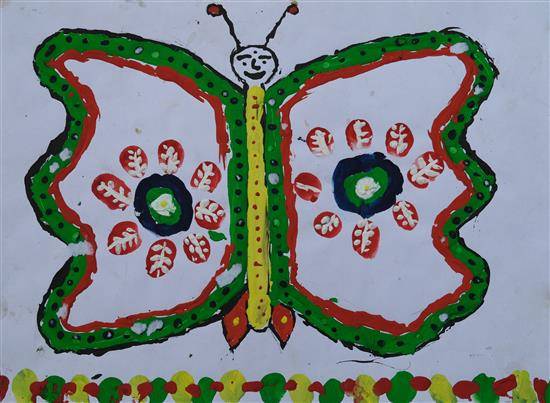 Painting by Sarojana Aatram - Colorful Butterfly