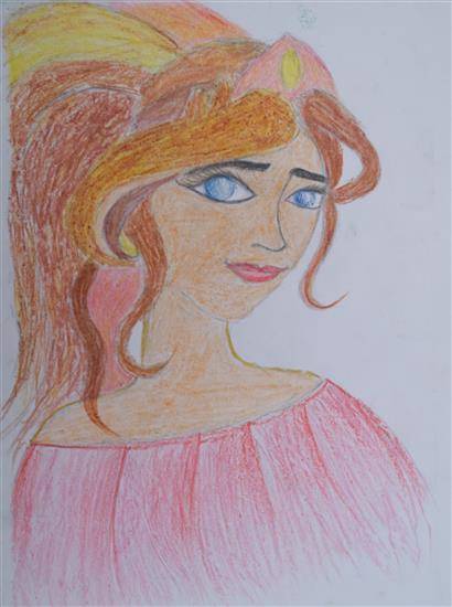 Painting by Pallavi Portet - Portrait of Girl