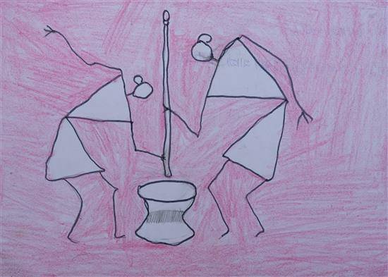 Painting by Rami Aatram - Warli Painting