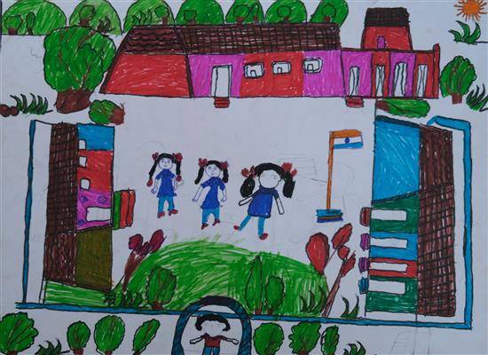 Painting by Ujjwala Mahale - My School
