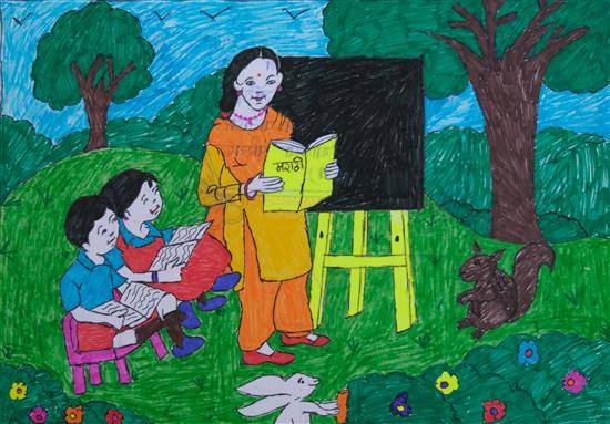 Painting by Kavita Mali - My Teacher