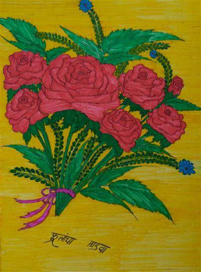 Painting by Yogita Pahara - Bunch of rose flowers