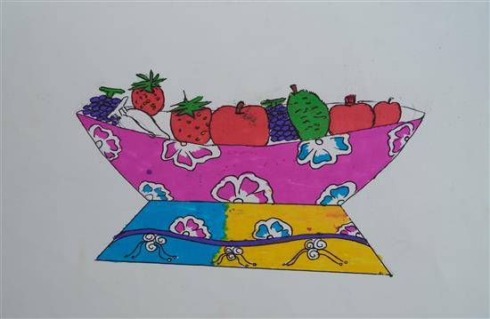 Painting by Rani Pagi - Fruit dish