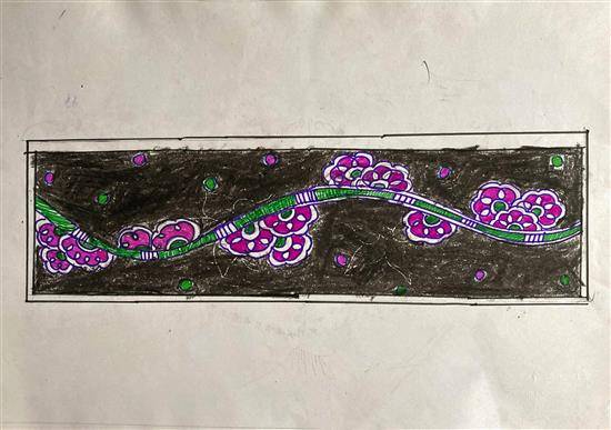 Painting by Archana Gangode - Design on Saree border