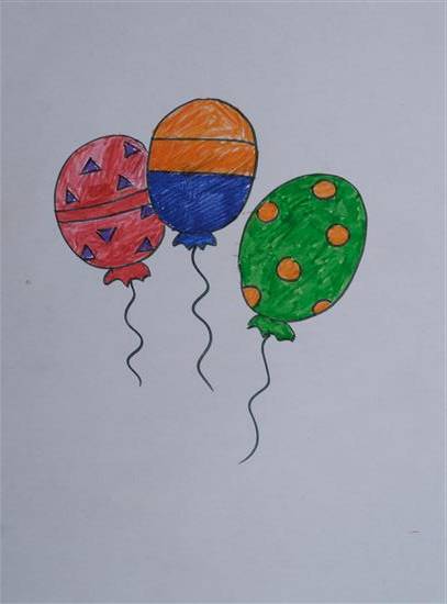 Painting by Jayashree Thakare - Colorful Balloons