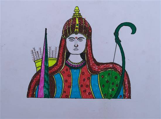 Painting by Gulab Gedam - Rani Durgavati