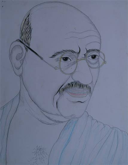 Painting by Rakesh Hanvate - Mahatma Gandhi
