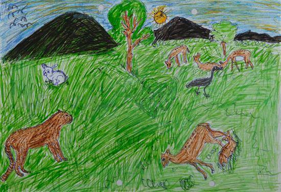 Painting by Anil Usendi - Hunter