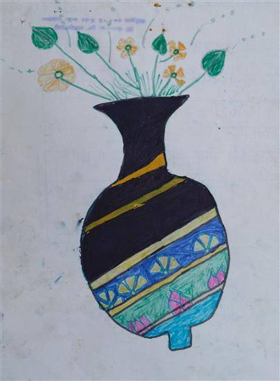 Painting by Amit Matami - Flower Pot - 1