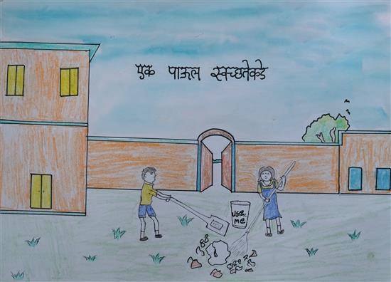 Painting by Rita Velada - One step towards cleanliness