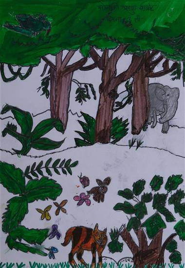 Painting by Sonali Sabale - Forest - 1