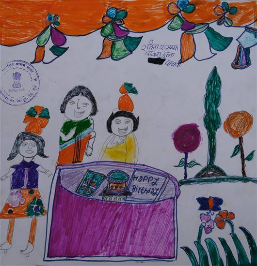 Painting by Ravina Pawara - My birthday party