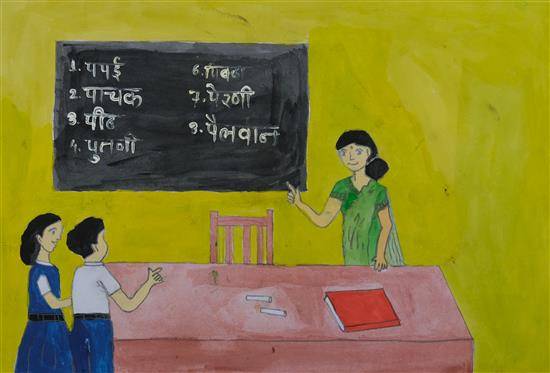 Painting by Urmila Chimote - My School Teacher