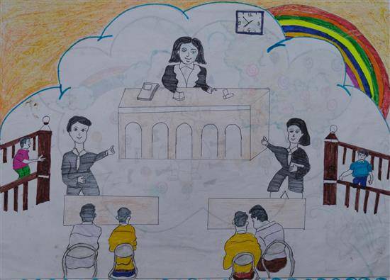 Painting by Pramila Jamunkar - Court