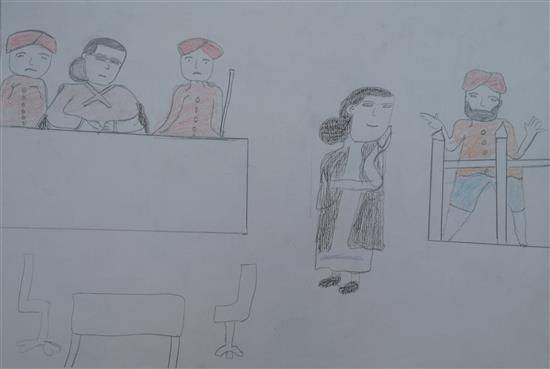 Painting by Renuka Belsare - Incident of Court