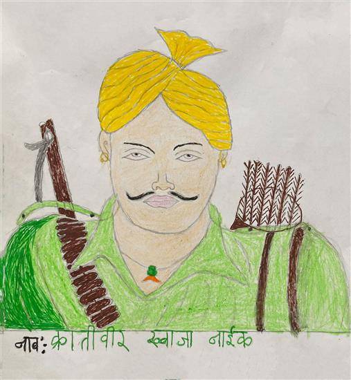 Painting by Ranveer Gedam - Krantiveer Khwaja Naik