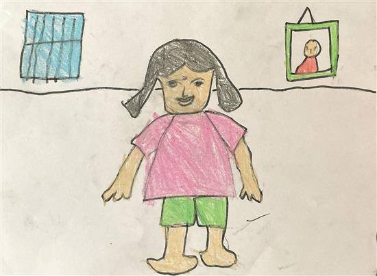 Painting by Riya Pawara - Little Girl