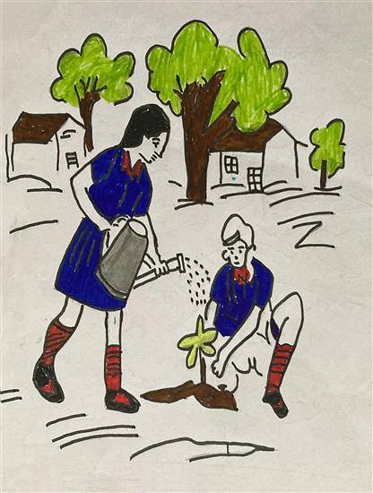 Painting by Bhim Mavaskar - Plantation