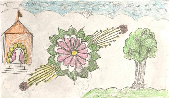 Painting by Rukhama Kasdekar - Temple