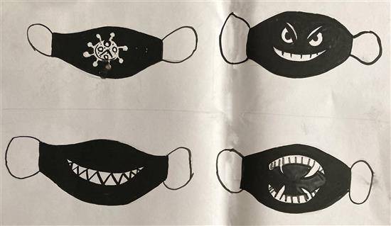 Painting by Lakshmi Belsare - Corona Masks