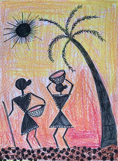 Painting by Vasu Dhandekar - Warli Painting