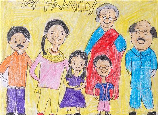 Painting by Deepika Baraf - Lovely Family