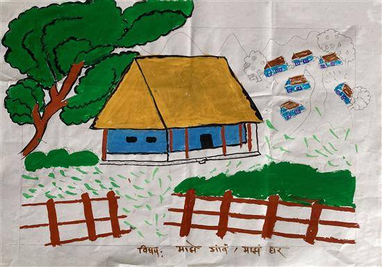 Painting by Shruti Madavi - Maze gav, maz ghar