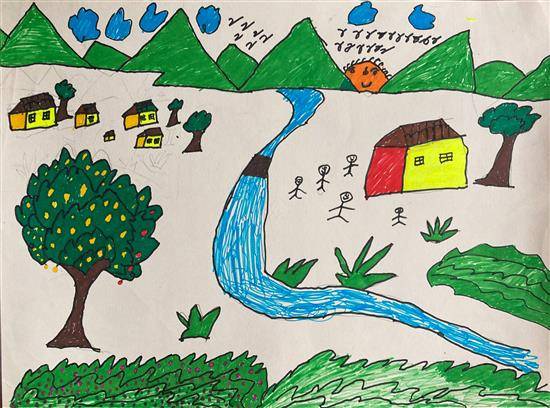 Painting by Kedar Mahale - Village