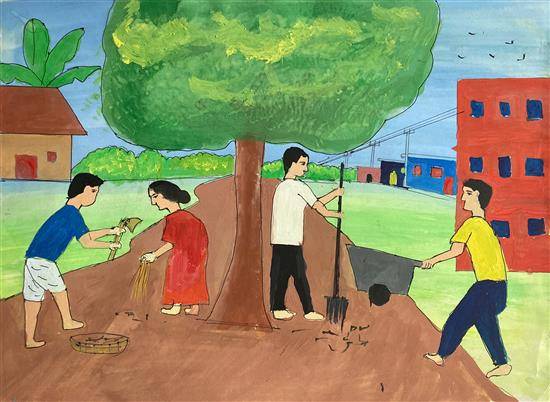 Painting by Jivan Impal - Clean Village Mission