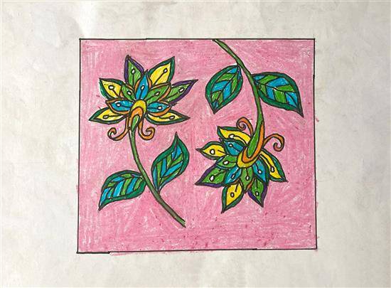 Painting by Radhika Gangode - Design on tile