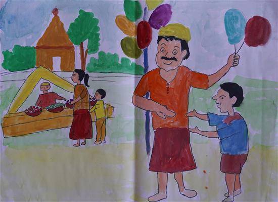 Painting by Sakshi Padekar - Children's fun