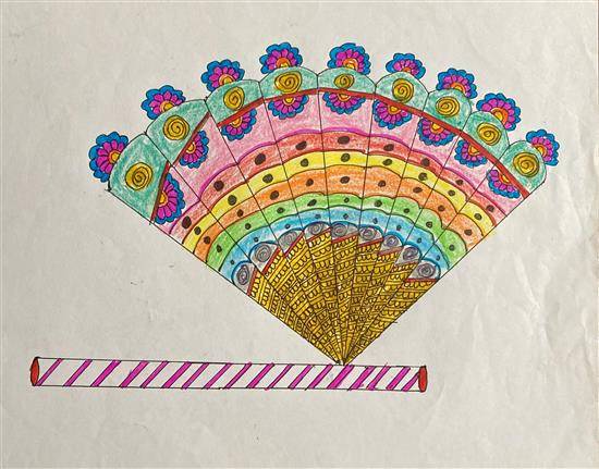 Painting by Vandana Bujad - Design on Hand fan
