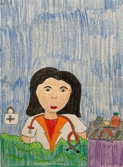 Painting by Seema Wangad - Dream is to be a Doctor - 2
