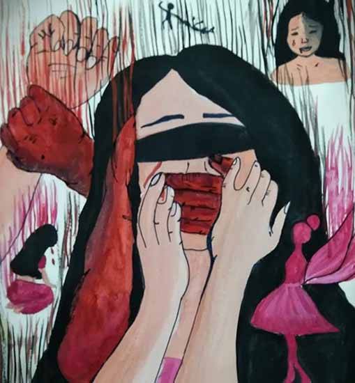 Painting by Kangna Garg - Stop rape