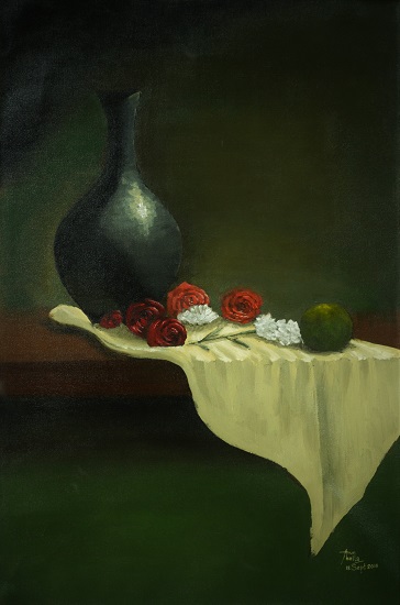 Paintings by Arun Akella - Still Life with Vase and Flowers