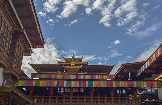 Photograph by Milind Sathe - Looking at the sky from Punakha Dzong