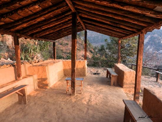 Paintings by Milind Sathe - Morning at a campsite in Kumaon Hills