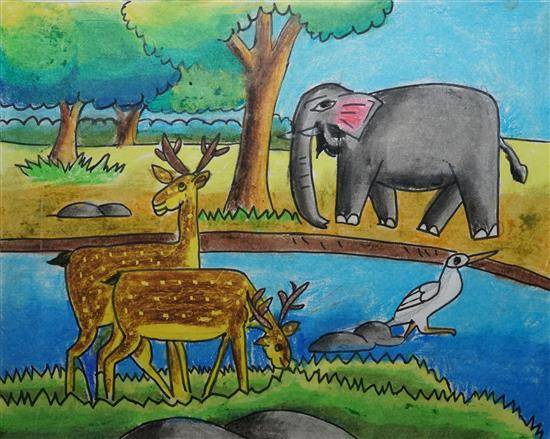 Painting by Drashy Shah - Environment theme