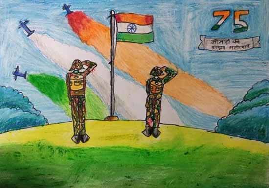 Painting by Drashy Shah - 75 years of Freedom