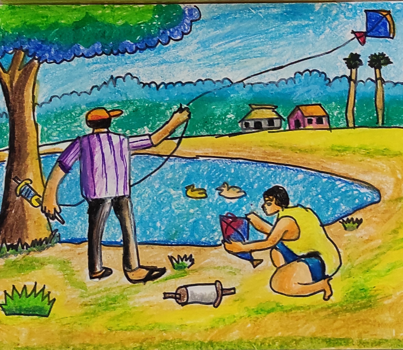 Artwork by Drashy Shah - Kite Festival