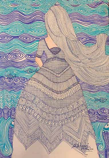 Painting by Shikha Raj - Mermaid tellers