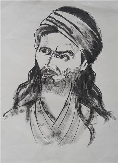 Painting by Bhalchandra Hambir - Portrait of man
